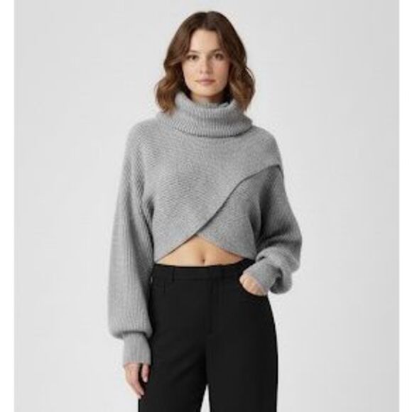 Anthropologie Pilcro Cropped Pullover Sweater One Size Gray - Picture 1 of 7